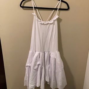 Adorable white ruffle summer dress